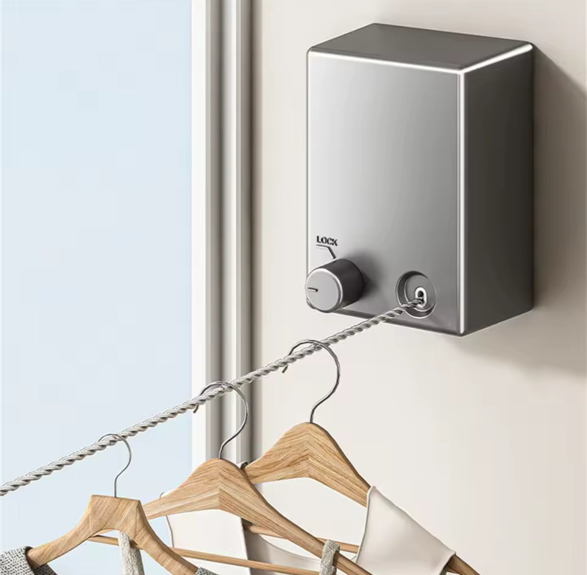 Wall Mounted Retractable Clothesline