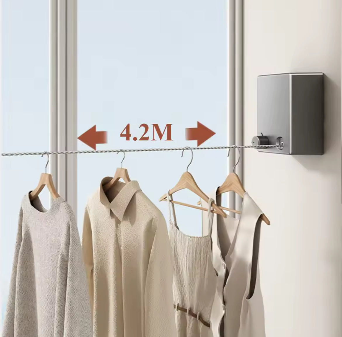 Wall Mounted Retractable Clothesline