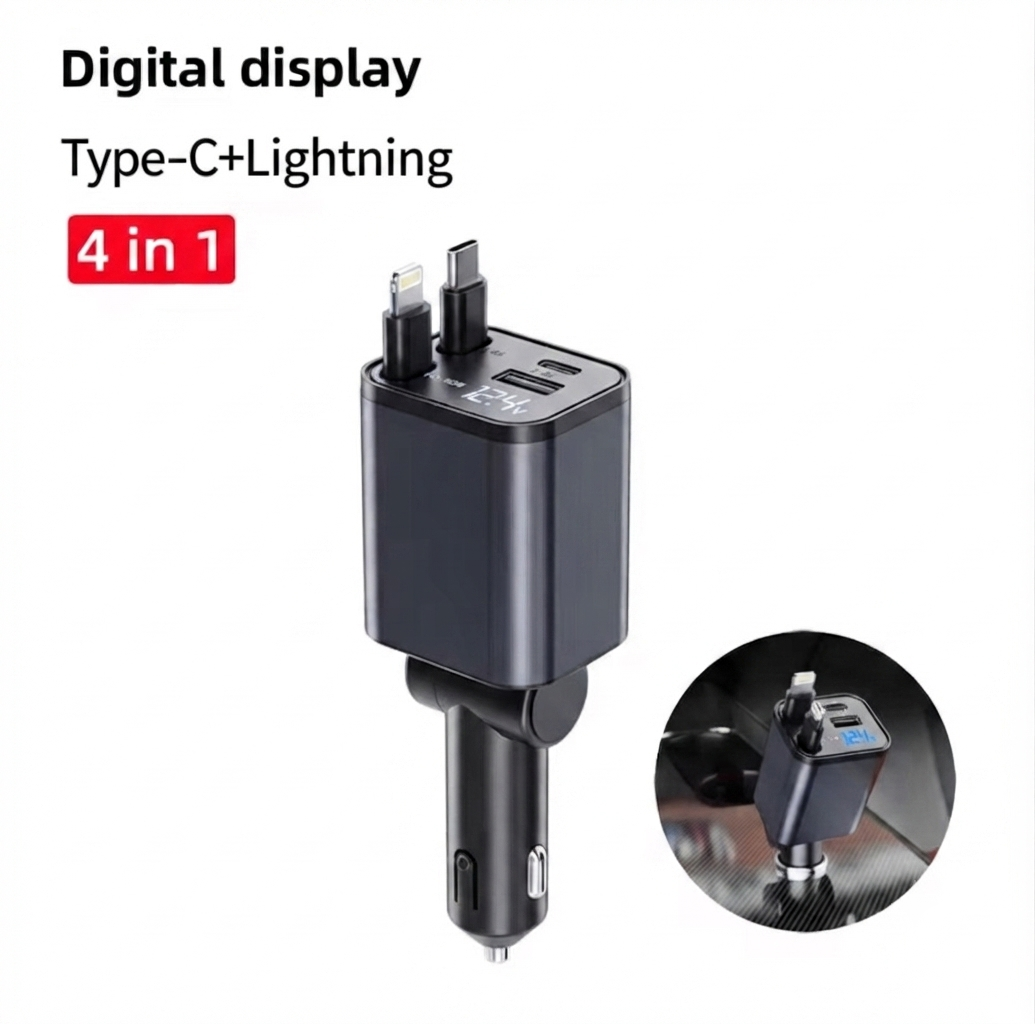 4 in 1 Retractable Car Charger